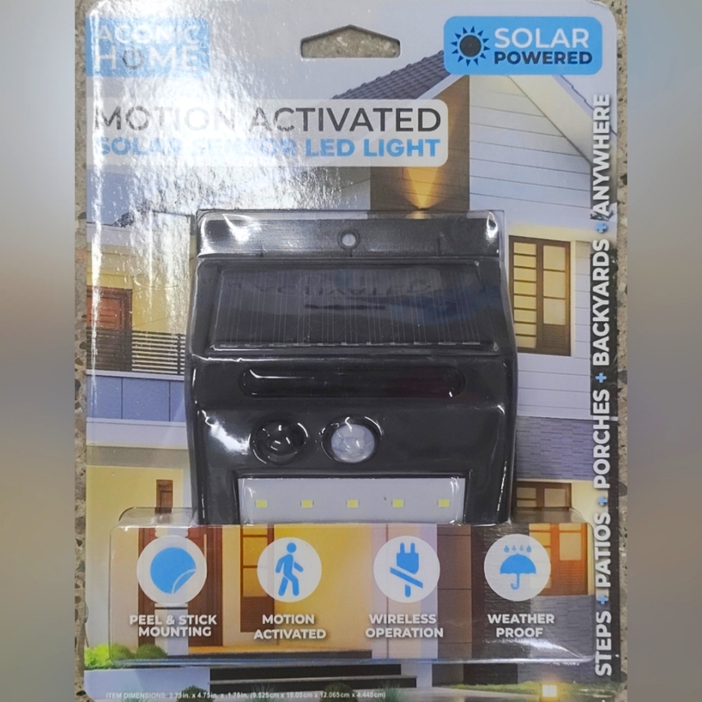 Black Solar Powered LED Light